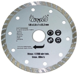 TARCZA DIAMENTOWA DO CIĘCIA NA SUCHO TURBO 125mm