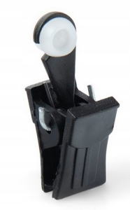 ŻABKA PLASTIKOWA Z ROLKĄ DO SZYN PCV CZARNA 100SZT