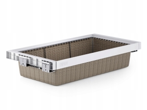 WSUWANY KOSZ RATTAN DO PRZECHOWYWANIA 900MM GARDEROBA PÓŁKA BIAŁY