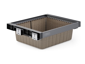 WYSUWANY KOSZ RATTAN DO SZAFY PRZECHOWYWANIE GARDEROBA 600MM ANTRACYT