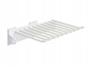 WIESZAK NA SPODNIE WYSUWANY BOCZNY UNIWERSALNY 455MM 10 MIEJSC RAMION BIAŁY