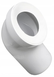 KOLANO PRZYŁĄCZENIOWE DO WC ODPŁYW 45 ŚREDNICA FI 110 PRZYŁĄCZE RURA BIAŁE