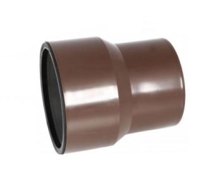 TRAPER Z USZCZELKĄ GUMOWĄ PRZEJŚCIE Z ŻELIWA NA KANALIZACJĘ PCV 72X50 BRĄZ