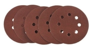 KRĄŻKI ŚCIERNE PAPIER ŚCIERNY KRĄŻEK 125MM P40 NA RZEP Z OTWORAMI 5 SZT