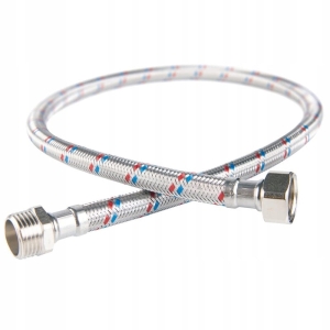 WĄŻ PRZYŁĄCZENIOWY STAL NIERDZEWNA NAKRĘTNO WKRĘTNY 1/2" X 1/2" L 40 CM NW