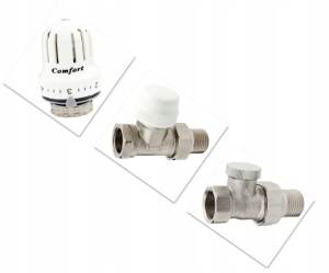 ZESTAW TERMOSTATYCZNY COMFORT PROSTY GŁOWICA DO GRZEJNIKA BIAŁA M30 x 1,5