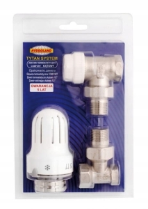 ZESTAW TERMOSTATYCZNY KĄTOWY GŁOWICA DO GRZEJNIKA COMFORT BIAŁY