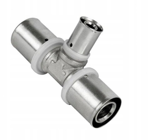 TRÓJNIK ZACISKOWY PEX 20X20X16 ZŁĄCZKA ZACISK ZAPRASOWYWANY ALUPEX MOSIĄDZ