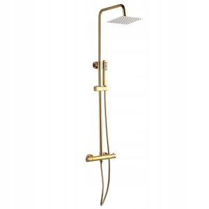 POLA KOLUMNA PRYSZNICOWA NATRYSKOWA Z BATERIĄ TERMOSTATYCZNĄ ZŁOTA ŁAZIENKA