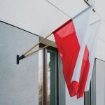 Zestaw: Uchwyt podwójny na flagi grafit + flaga POLSKI 110x70 + styl 120