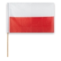 Zestaw: Uchwyt pojedynczy na flagę srebrny + flaga POLSKI 110x70 + styl 120