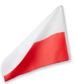 Zestaw: Uchwyt pojedynczy na flagę srebrny + flaga POLSKI 110x70 + styl 120