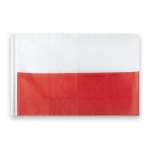 Zestaw: Uchwyt pojedynczy na flagę srebrny + flaga POLSKI 110x70 + styl 120