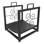 STOJAK NA DREWNO DO KOMINKA OZDOBNY KOSZ METALOWY KOMINKOWY CZARNY STALOWY