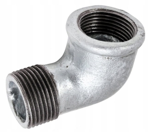 KOLANO ŻELIWNE 90 STOPNI N-W 6/4" OCYNKOWANE KSZTAŁTKA KOLANKO ZŁĄCZKA