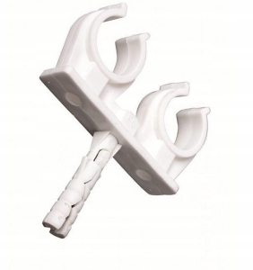 UCHWYT KLIPS DO RURY PODWÓJNY ZE ŚRUBĄ OBEJMA 25 28 MM 100 SZTUK ZACISK RUR