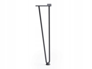 METALOWA NOGA 2 PRĘTY LOFT WYSOKOŚĆ 406 MM NÓŻKA MEBLOWA SKOŚNA CZARNY MAT