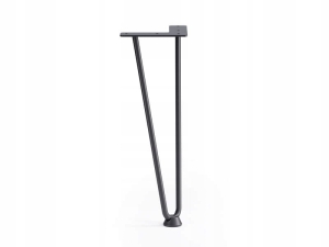 NÓŻKA MEBLOWA SKOŚNA CZARNY MAT METALOWA NOGA 2 PRĘTY LOFT WYSOKOŚĆ 305 MM