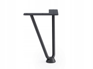 NÓŻKA MEBLOWA SKOŚNA CZARNY MAT METALOWA NOGA 2 PRĘTY ATM LOFT H 155 MM