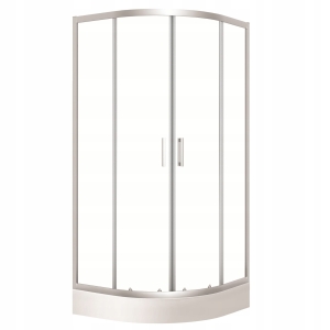 ZESTAW BRESSO KABINA PRYSZNICOWA NATRYSKOWA PÓŁOKRĄGŁA 80x80 BRODZIK CHROM