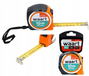 MIARA METRÓWKA MIARKA TAŚMA ZWIJANA STALOWA METR Z BLOKADĄ 10 M 25 MM