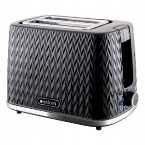 TOSTER ELEKTRYCZNY OPIEKACZ 2 GRZANKI TACKA NA OKRUCHY 7 STOPNI MOCY CZARNY