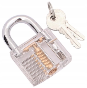 KŁÓDKA JARZMOWA 50 MM PRZEZROCZYSTA ANTYWŁAMANIOWA ZESTAW 2 KLUCZE PUDEŁKO