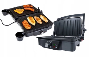 GRILL ELEKTRYCZNY KONTAKTOWY WIELOFUNKCYJNY OPIEKACZ Z REGULACJĄ 2000 W