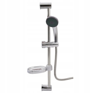 ZESTAW PRYSZNICOWY ŁAZIENKOWY Z UCHWYTEM ŚCIENNYM MYDELNICZKĄ 1F CHROM