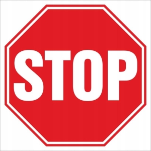TABLICA PCV TABLICZKA OSTRZEGAWCZA 33X33 ZNAK OSTRZEGAWCZY DROGOWY STOP