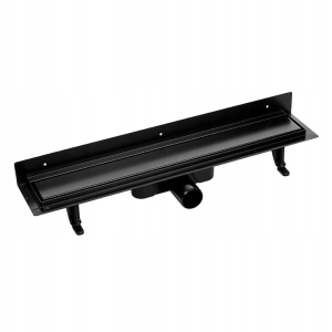 ODPŁYW LINIOWY PRZYŚCIENNY PRYSZNICOWY ŁAZIENKOWY BASSO 100 CM CZARNY