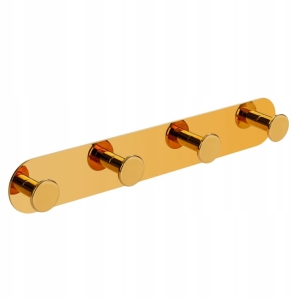 WIESZAK MIRI POCZWÓRNY NA RĘCZNIKI ŚCIENNY UCHWYT ŁAZIENKA TOALETA WC ZŁOTY