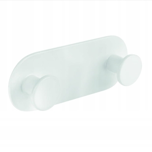 WIESZAK ŁAZIENKOWY PODWÓJNY ŚCIENNY NA RĘCZNIKI DO ŁAZIENKI TOALETY BIAŁY