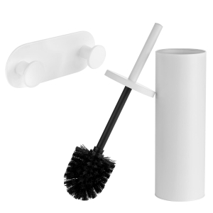 ZESTAW ŁAZIENKOWY MIRI SZCZOTKA WC + WIESZAK PODWÓJNY NA RĘCZNIK BIAŁY