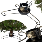 Stojak pod choinkę z misą - metalowy, ozdobny z gwiazdką - duży stojak choinkowy gwiazdka