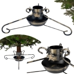 Stojak pod choinkę z misą - metalowy, ozdobny z gwiazdką - mały stojak choinkowy gwiazdka