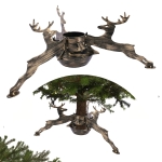 Stojak pod choinkę z misą - metalowy, ozdobny - duży stojak choinkowy - renifery do 200 kg