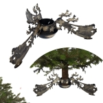 Stojak pod choinkę z misą - metalowy, ozdobny - Sanie Mikołaja - duży stojak choinkowy