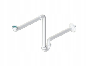 SYFON UMYWALKOWY RUROWY ŁAZIENKOWY TOALETOWY UNIWERSALNE PRZYŁĄCZA BIAŁY