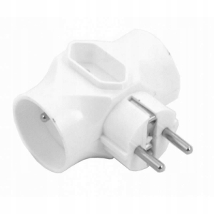 ROZGAŁĘŹNIK 2o Z UZIEMIENIEM 1P B/U 16A ZŁODZIEJKA 3 GNIAZDA OKRĄGŁE PŁASKI