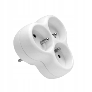 ROZGAŁĘŹNIK 3o GNIAZDO ELEKTRYCZNE ROZGAŁĘZIENIE Z UZIEMIENIEM BIAŁY