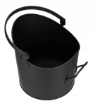 KOSZ KOMINKOWY NA DREWNO SZEROKI 24x24 CM DO KOMINKA STALOWY CZARNY