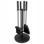 ZESTAW DO CZYSZCZENIA SPRZĄTANIA KOMINKA 5 CZĘŚCI KOMPLET KOMINKOWY CZARNY