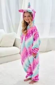 JEDNOROŻEC PIŻAMA JEDNOCZĘŚCIOWA DZIEWCZĘCA ONESIE KOMBINEZON DO SPANIA