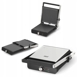 GRILL OPIEKACZ ELEKTRYCZNY KONTAKTOWY ROZKŁADANY PŁASKI DUŻY MOCNY 2200 W