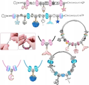 ZESTAW DO ROBIENIA BRANSOLETEK NASZYJNIKÓW BIŻUTERII KORALIKI DIY PREZENT