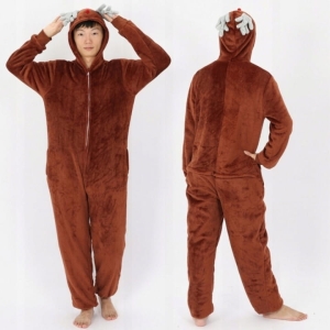 PIŻAMA JEDNOCZĘŚCIOWA RENIFER MĘSKI KIGURUMI ONESIE KOMBINEZON ŚWIĄTECZNY