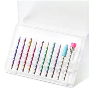 ZESTAW FREZÓW DO PAZNOKCI SKÓREK DIAMENTOWE CERAMICZNE FREZY KOMPLET 10 SZT