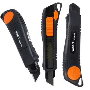 NÓŻ Z OSTRZEM ŁAMANYM 18 MM CZARNE OSTRZE SK4 NOŻYK TAPECIAK