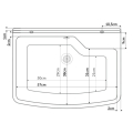 rysunek techniczny Zlew gospodarczy + bateria medyczna z dźwignią + dozownik - zlew komora 61x44x23,5 cm - komplet
